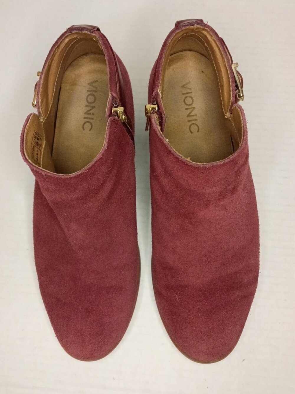 Vionic Millie Burgundy Suede Ankle Boots Women's Size 8 - Picture 5 of 8